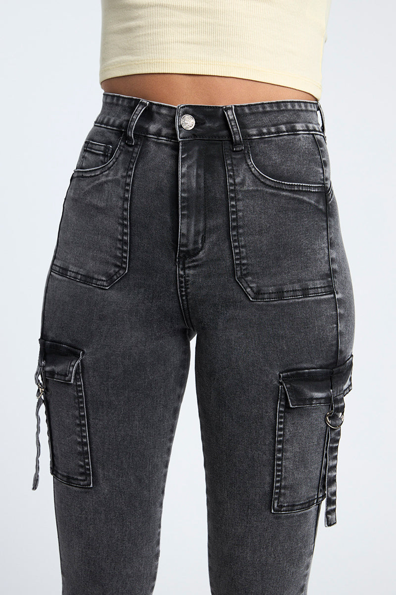 Jeans High Waist Cargo 2056