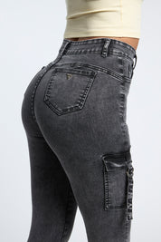 Jeans High Waist Cargo 2056