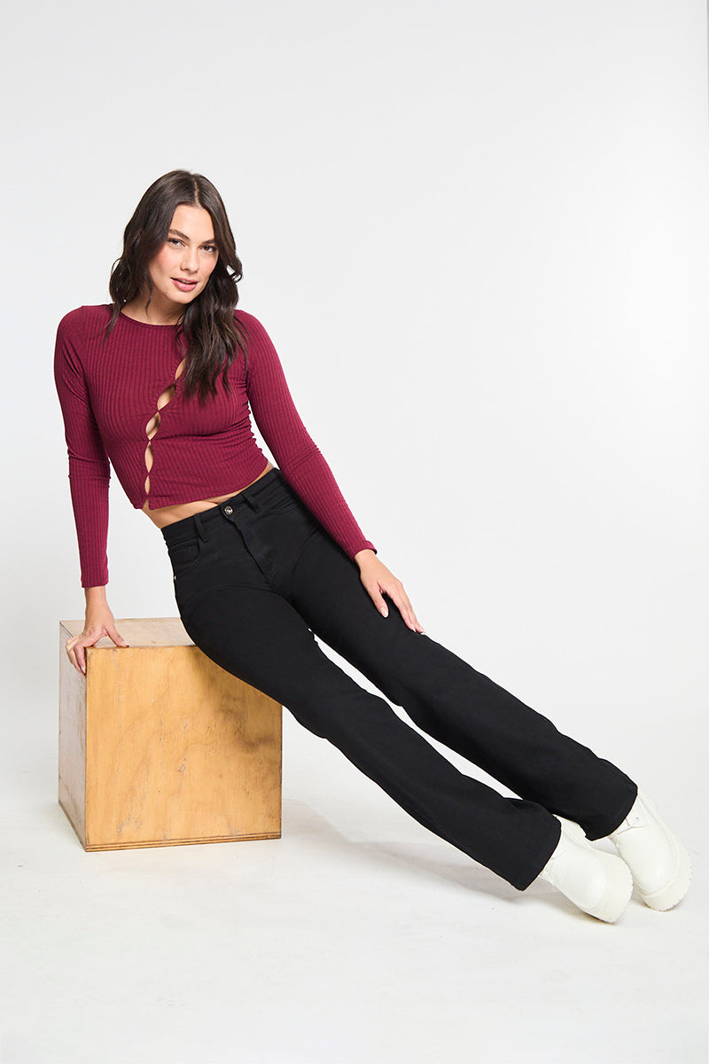 Jeans Mujer Tiro Alto Recto 2090