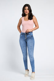 Jeans Tiro Alto Pitillo 2096
