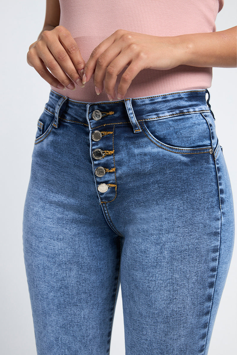 Jeans Tiro Alto Pitillo 2096