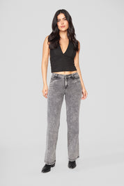 Jeans Mujer Pants Tiro Medio con Tachas 1913
