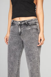 Jeans Mujer Pants Tiro Medio con Tachas 1913