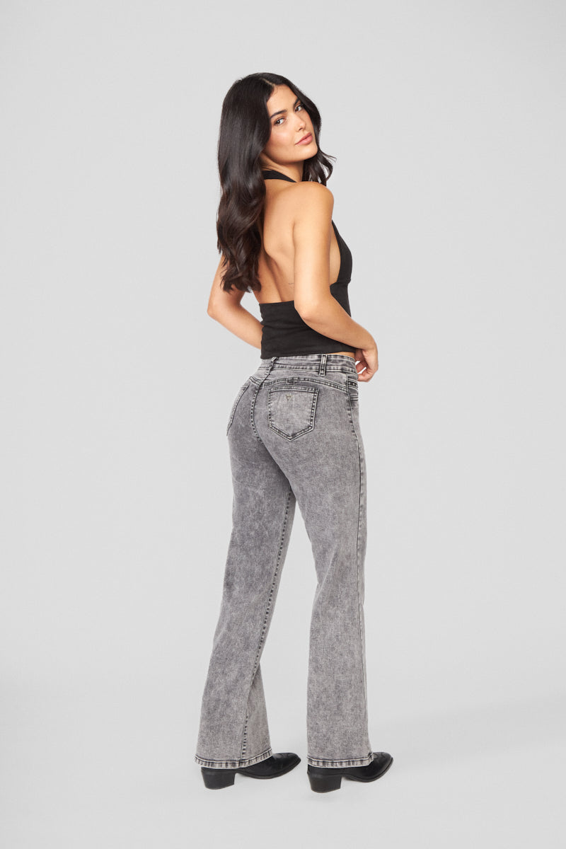 Jeans Mujer Pants Tiro Medio con Tachas 1913