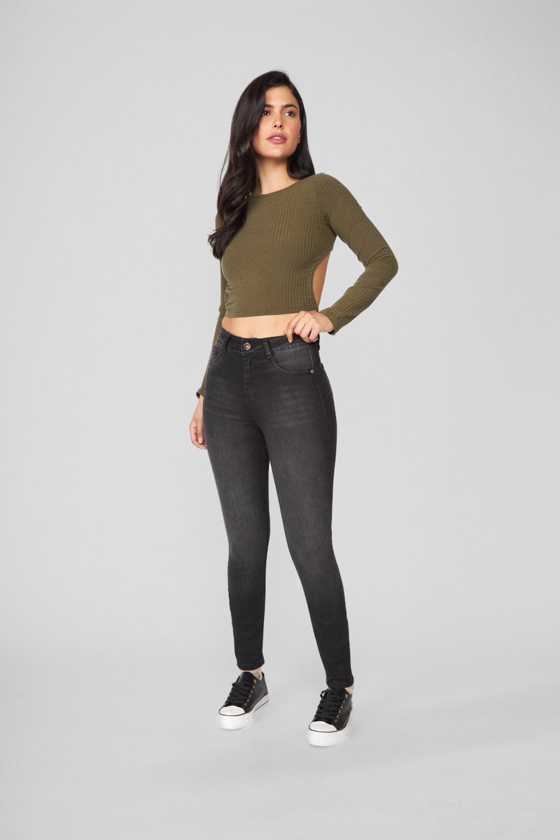Jeans Mujer Tiro Alto Pitillo 2142